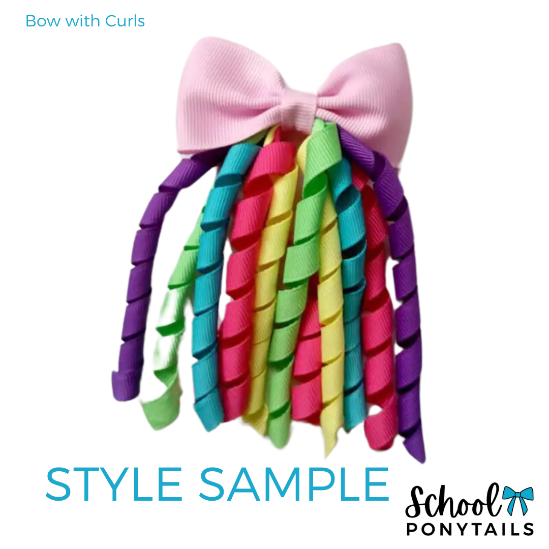 Bow with Curls {Pre-Order} - Ponytails and Fairytales