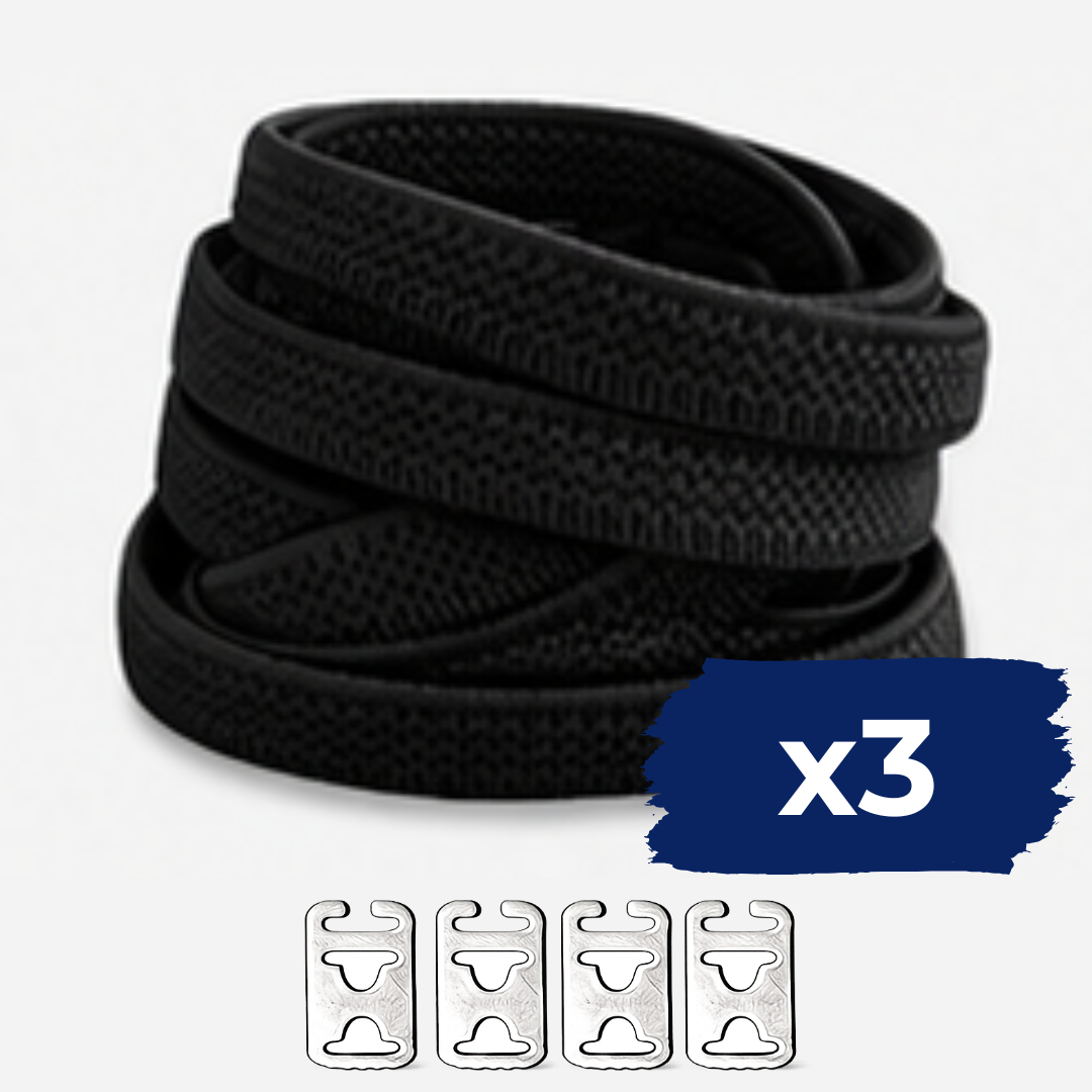 No Tie Elastic Shoelaces - Black