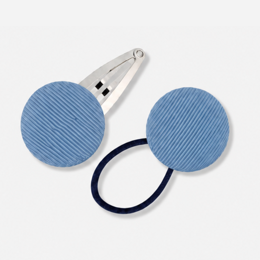 Covered Buttons: Solid Colours - Cornflower Blue - Ponytails and Fairytales