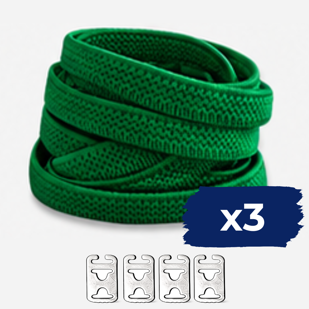 No Tie Elastic Shoelaces - Green - Ponytails and Fairytales