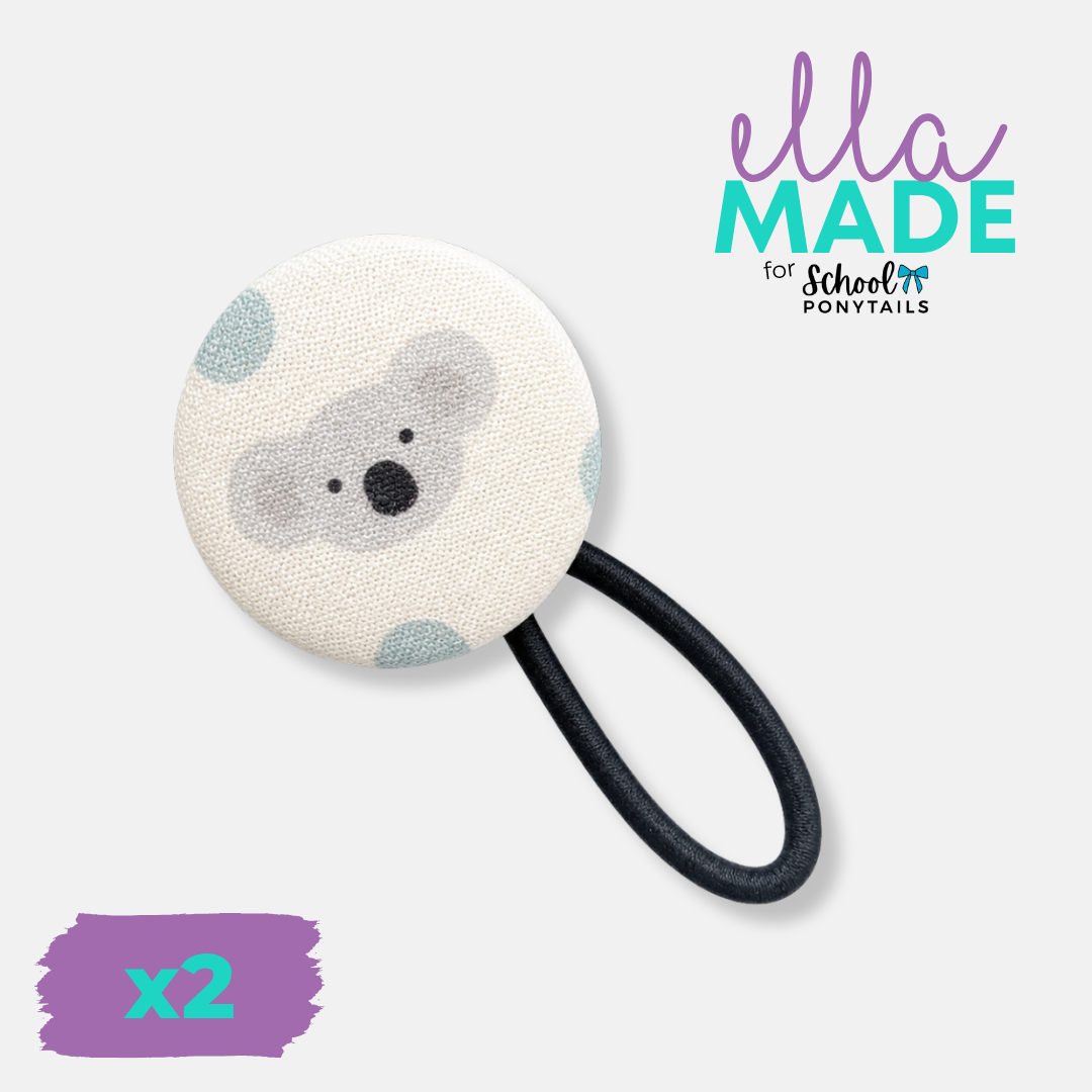 Limited Edition: Koala + Eucalyptus Covered Buttons - Ponytails and Fairytales