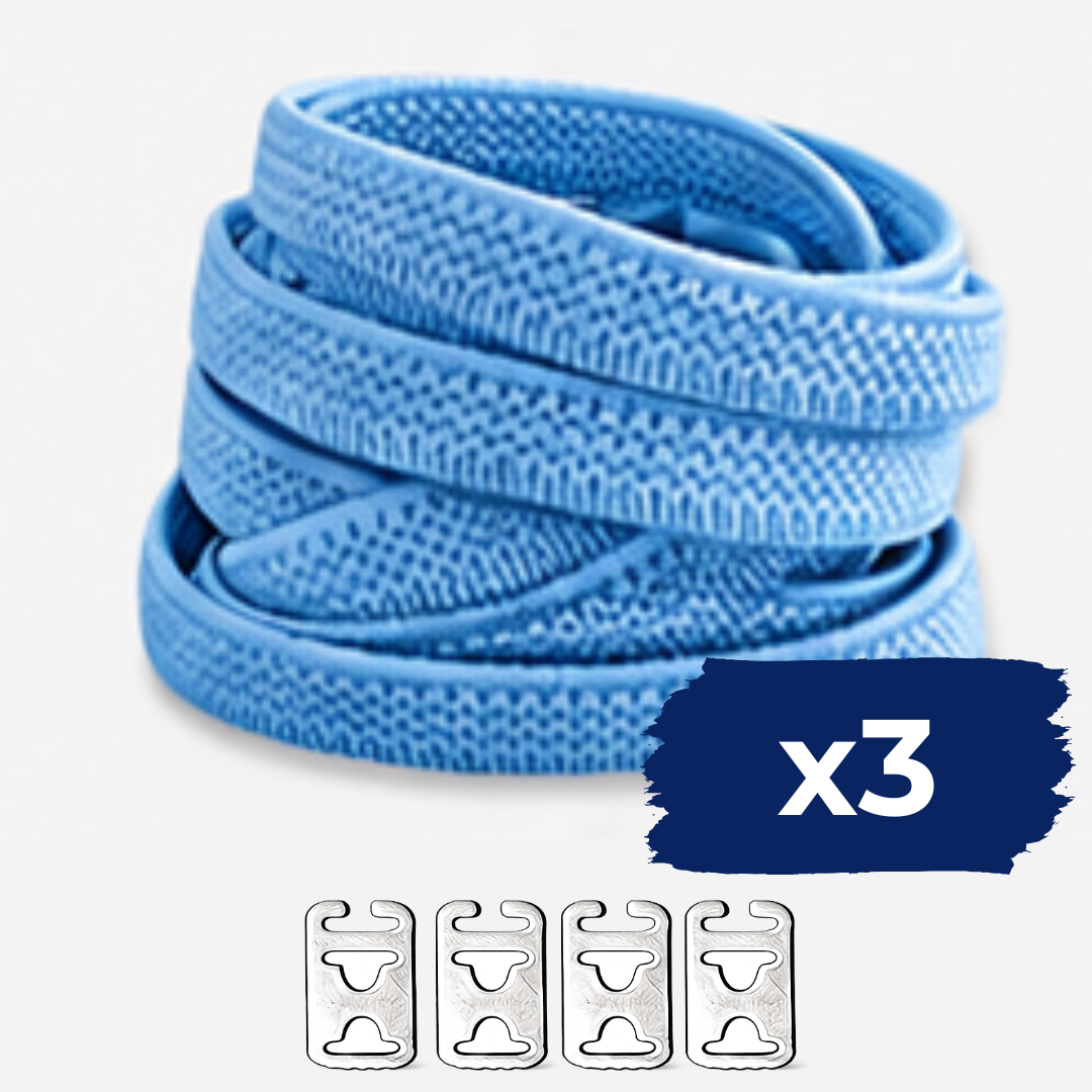 No Tie Elastic Shoelaces - Sky Blue