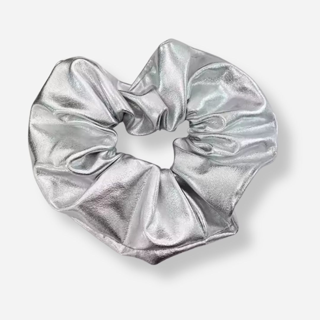 Metallic Silver Scrunchie