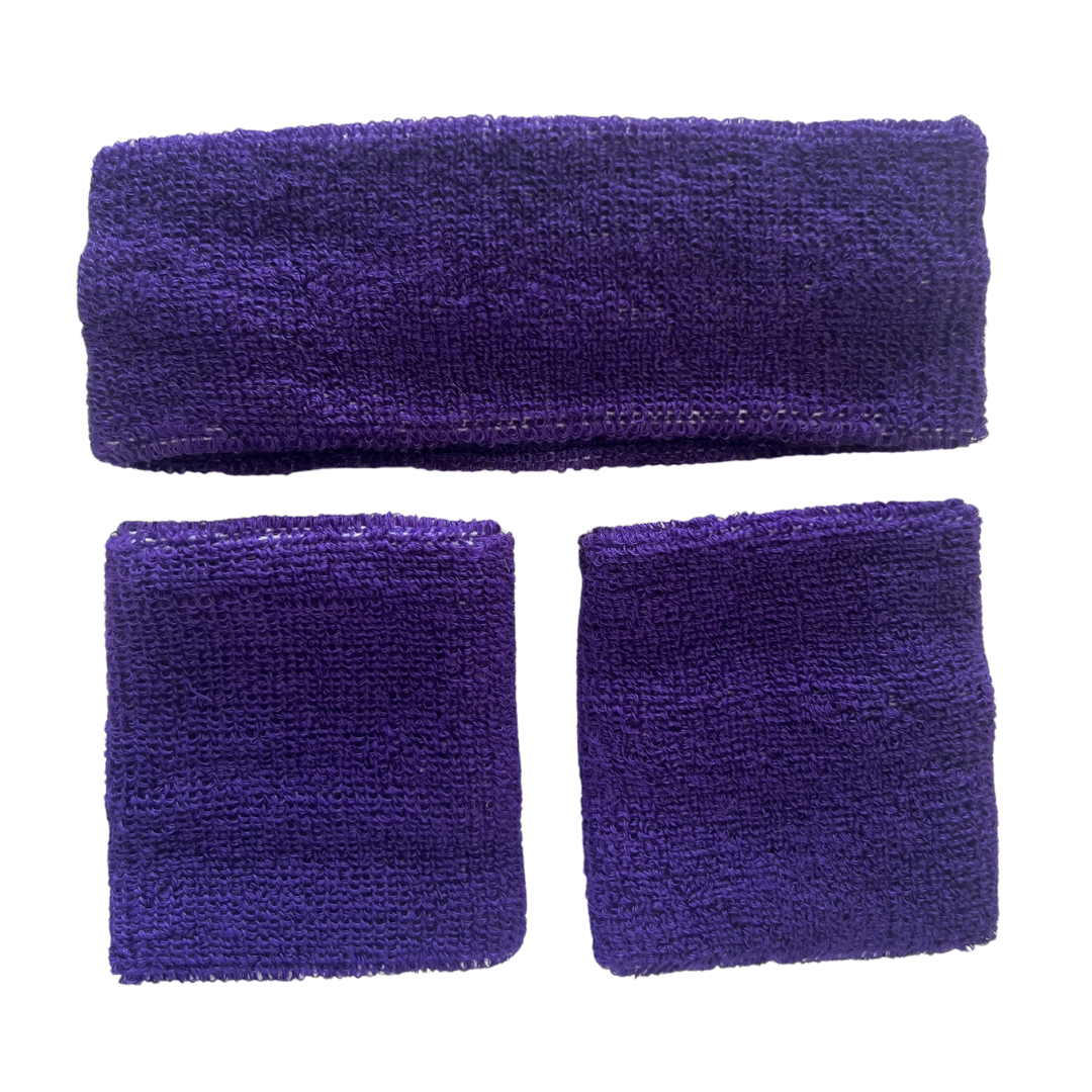 Purple Sweat Band Set (3pc) - Ponytails and Fairytales