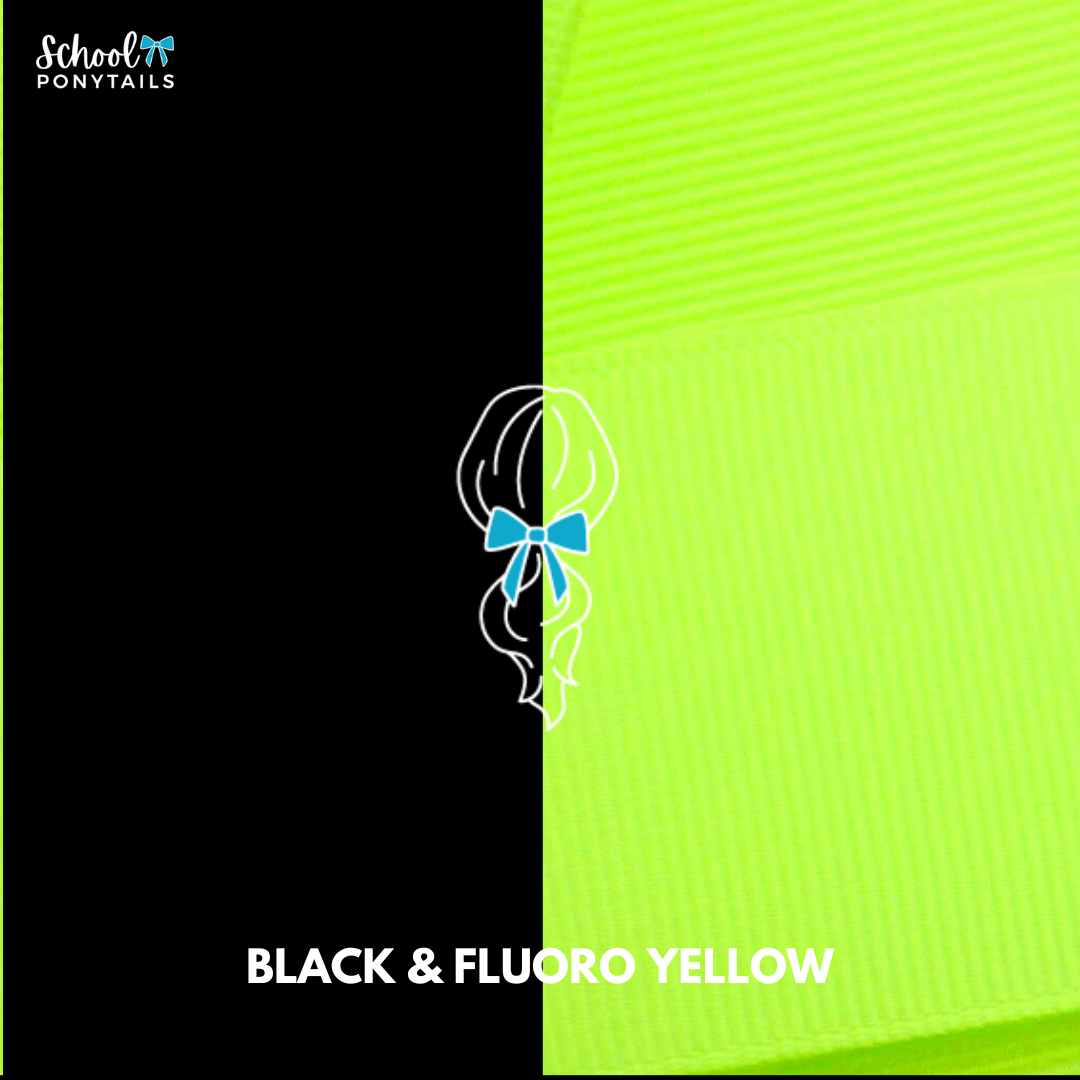 Fluoro Yellow & Black Hair Accessories - Ponytails and Fairytales