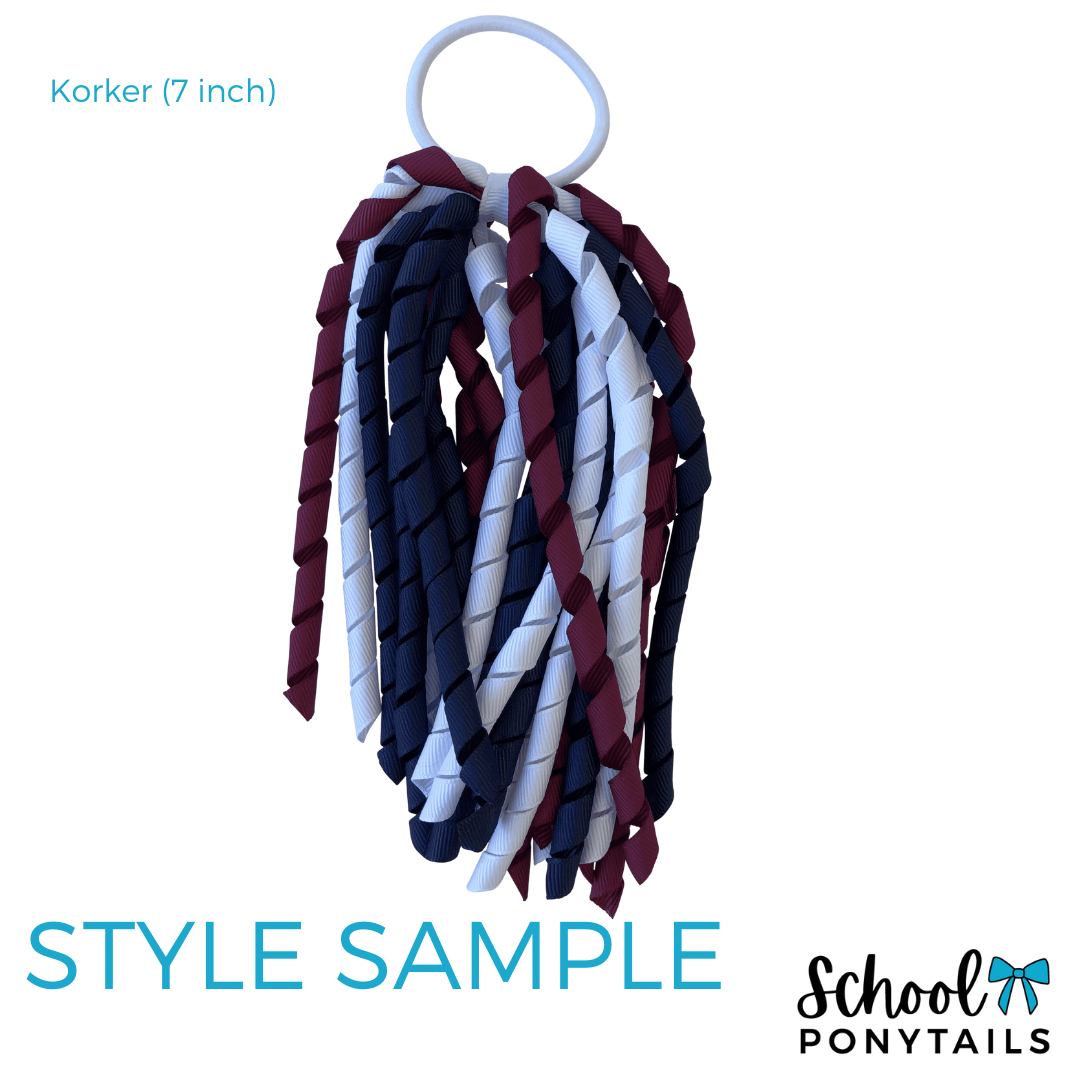 Red & Navy Hair Accessories - Ponytails and Fairytales