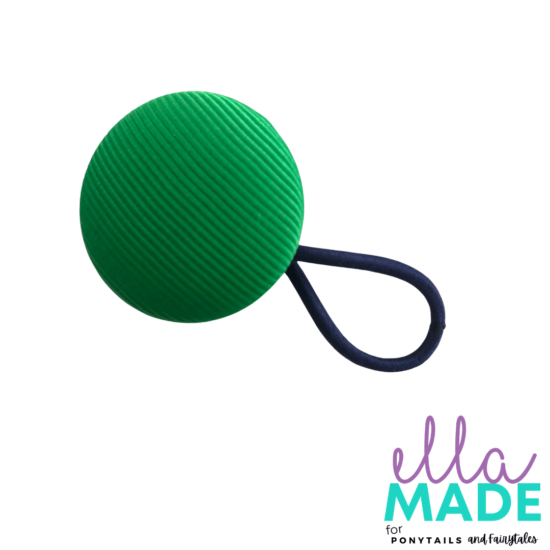 Covered Buttons: Solid Colours - Green Hair clips Ella Made Hair Tie / Green