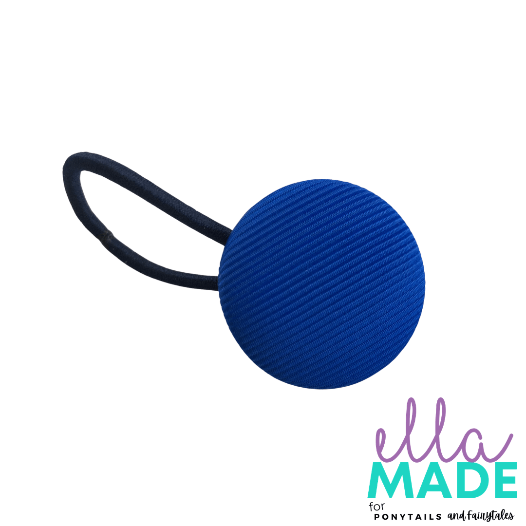 Covered Buttons: Solid Colours - Royal Blue Hair clips Ella Made Hair Tie / Royal Blue