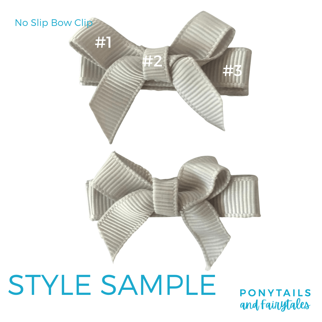 Custom Colours: Choose Your Own (2) Assorted Hair Accessories School Ponytails - Colours No Slip Bow Clip (2pc)