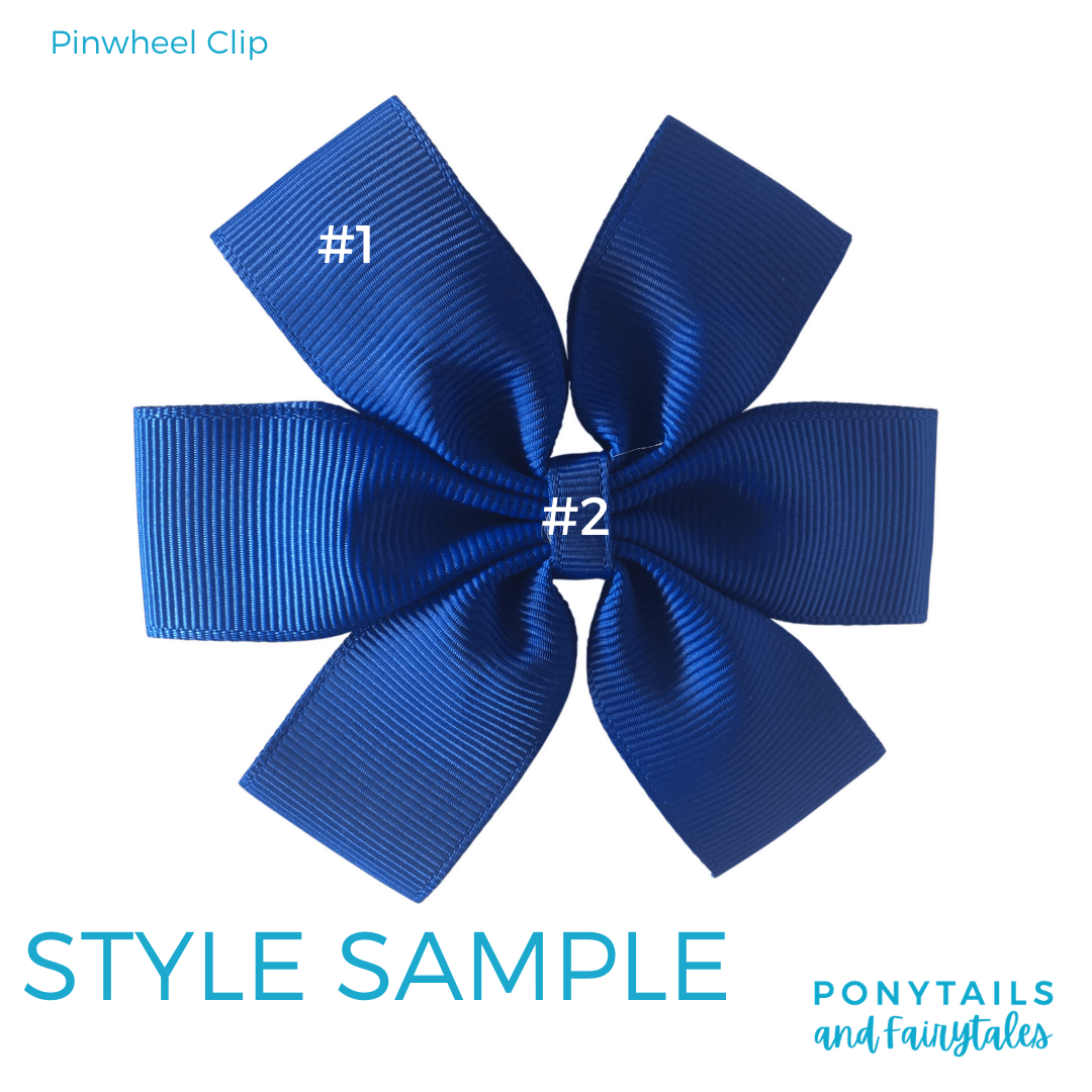 Custom Colours: Choose Your Own (2) Assorted Hair Accessories School Ponytails - Colours Pinwheel Clip
