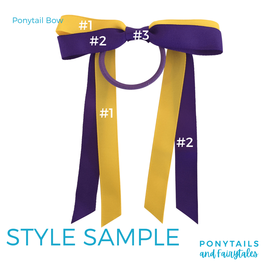 Custom Colours: Choose Your Own (2) Assorted Hair Accessories School Ponytails - Colours Ponytail Bow (hair tie)