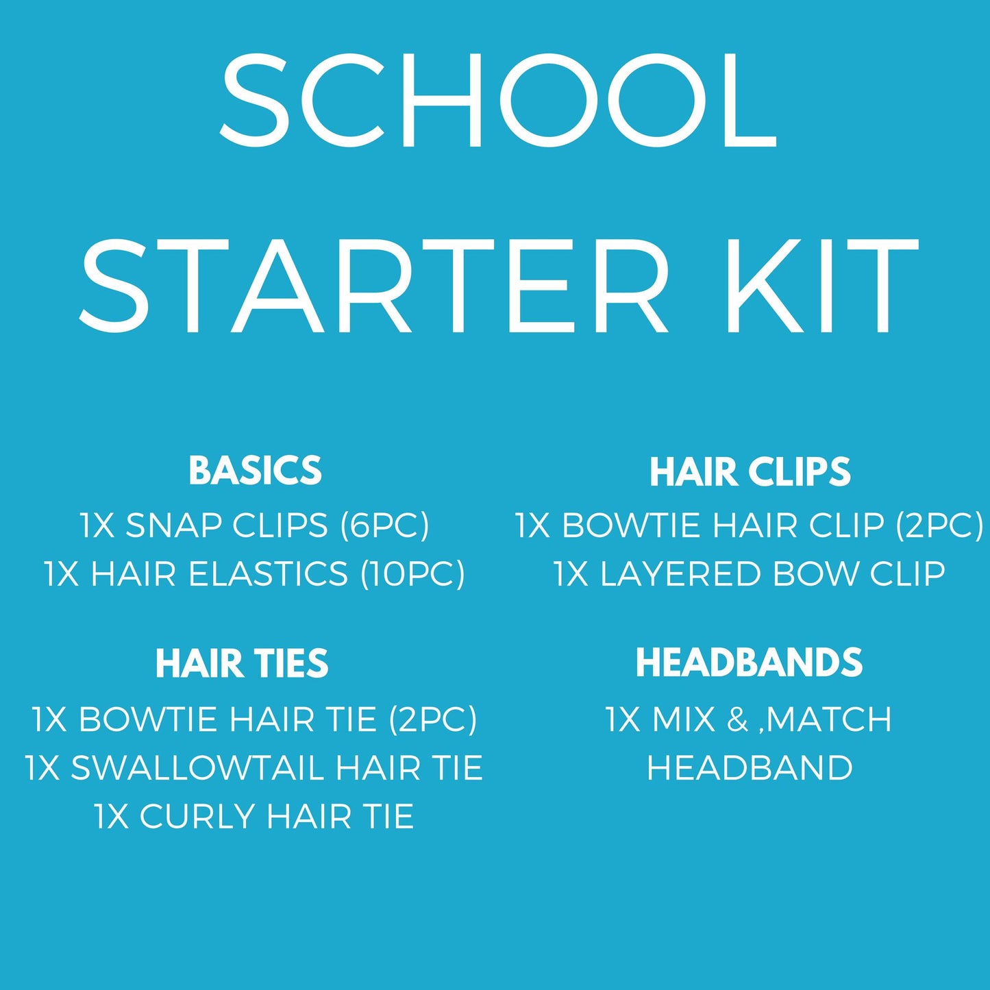 Custom Colours: Choose Your Own (3) - Assorted Hair Accessories - School Uniform Hair Accessories - Ponytails and Fairytales