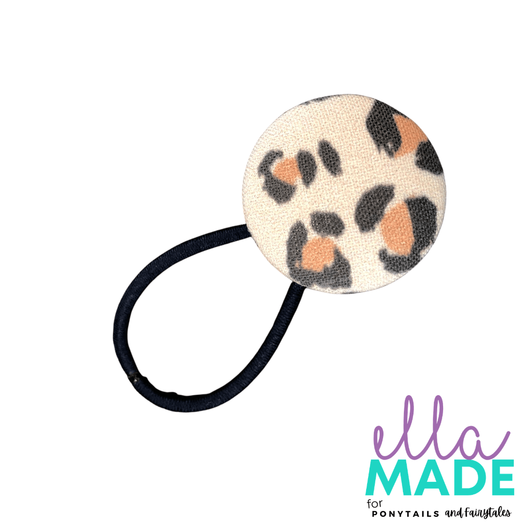 Limited Edition: Leopard Covered Buttons Hair clips Ella Made Hair Tie