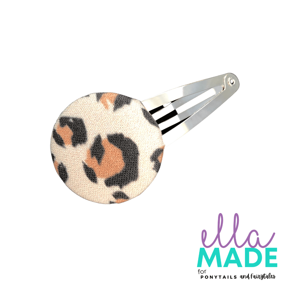 Limited Edition: Leopard Covered Buttons Hair clips Ella Made Snap Clip
