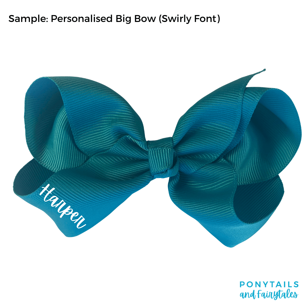 Personalised Big Bow - Ponytails and Fairytales