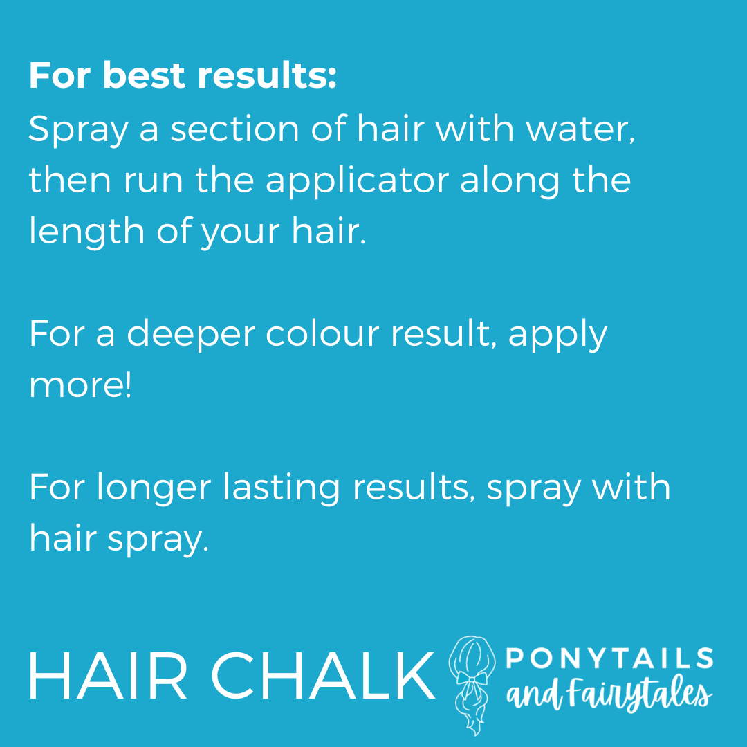 Turquoise Hair Chalk Carnival and event School Ponytails - Colours