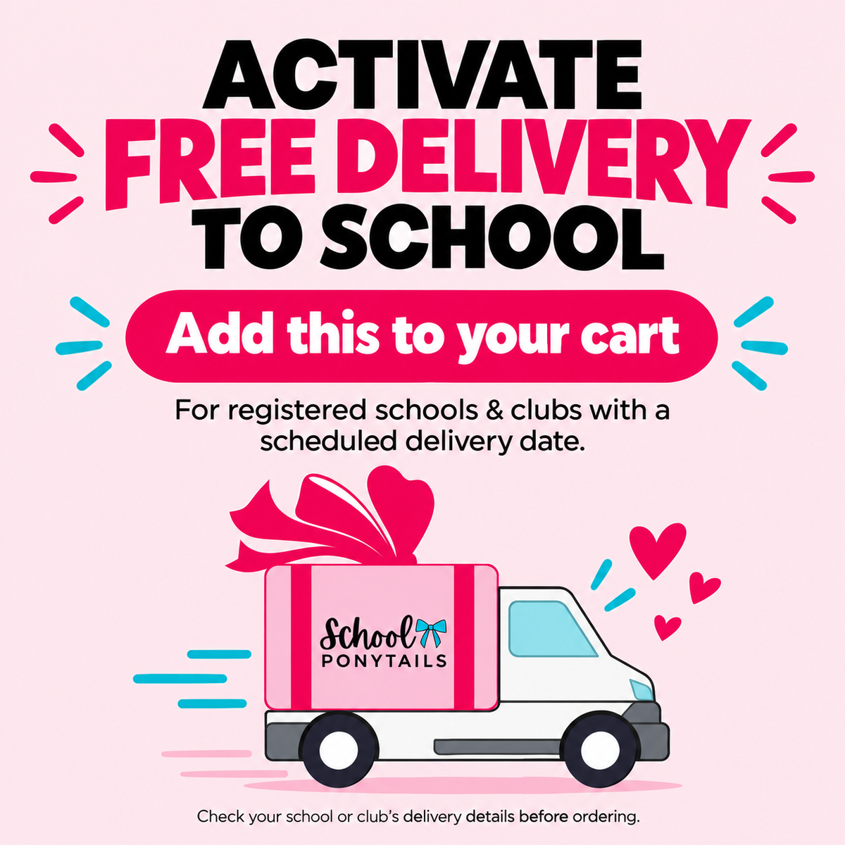 Activate FREE Delivery to Your School/Club