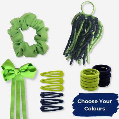 Green & Royal Blue Hair Accessories
