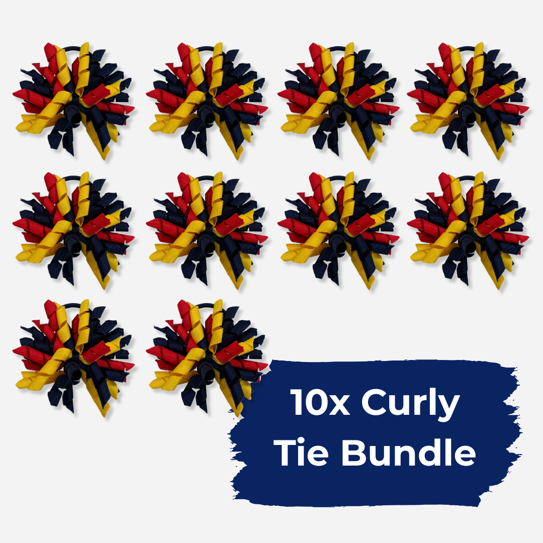 Black, Red, Yellow Curly Tie Bundle (10 pack)