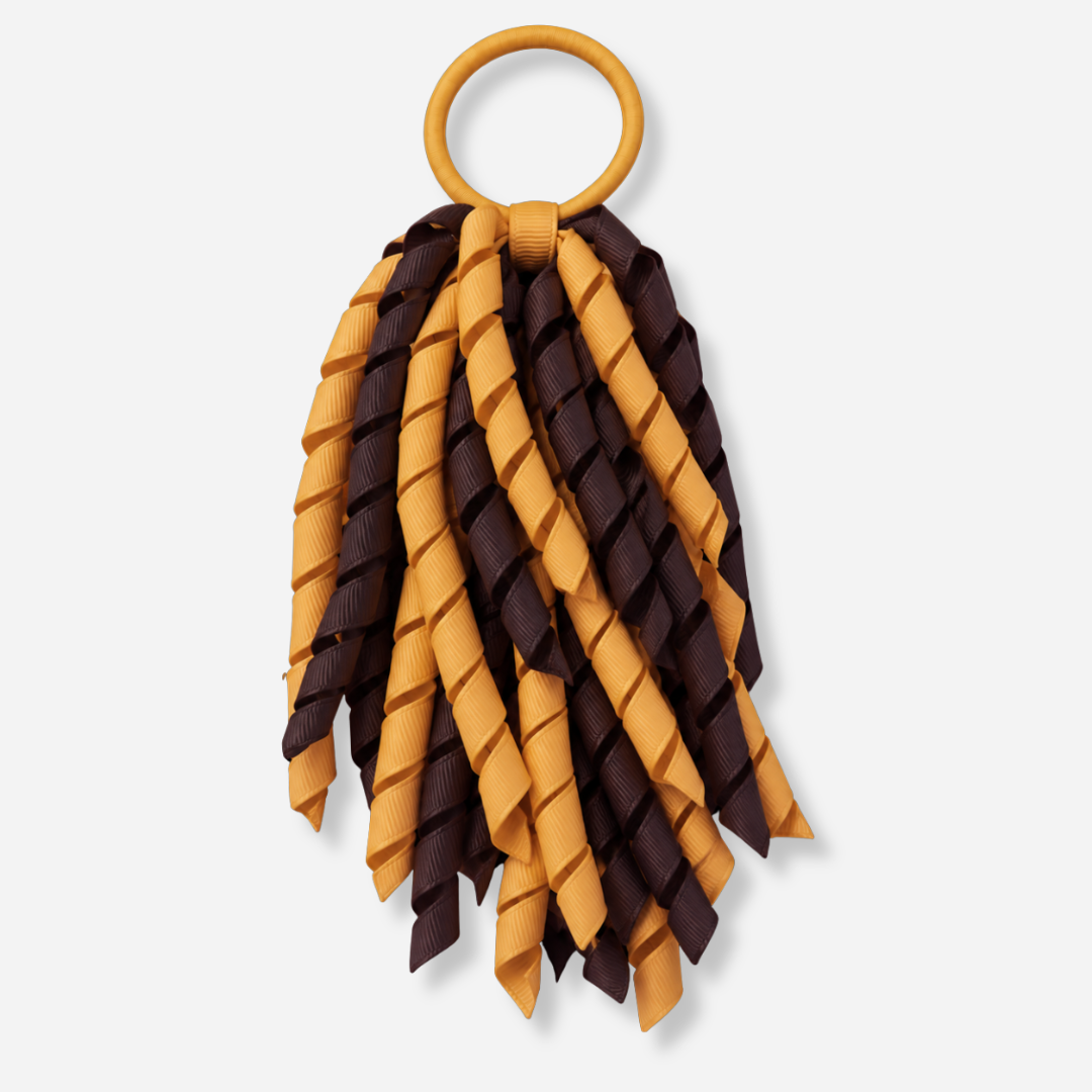 Long Curly Korker Ribbon Hair Tie - Multi Colour