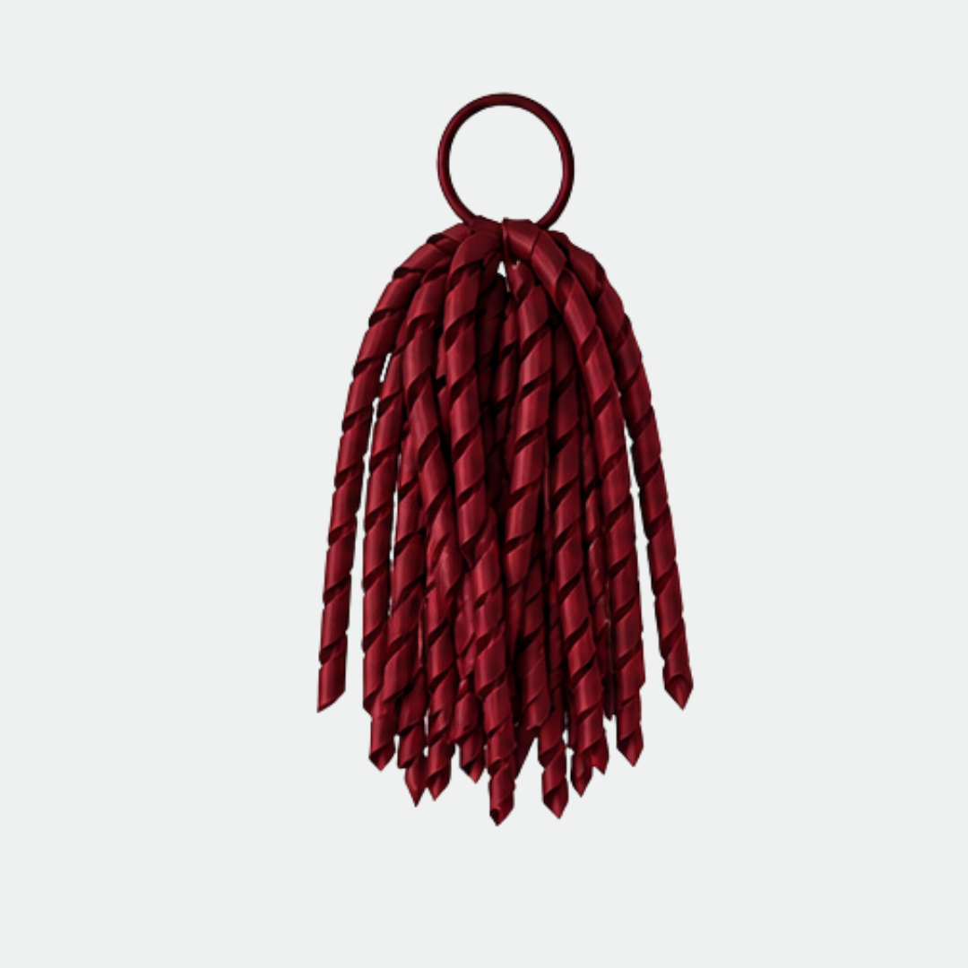 Red Curly Korker Ribbon Hair Tie - Ponytails and Fairytales