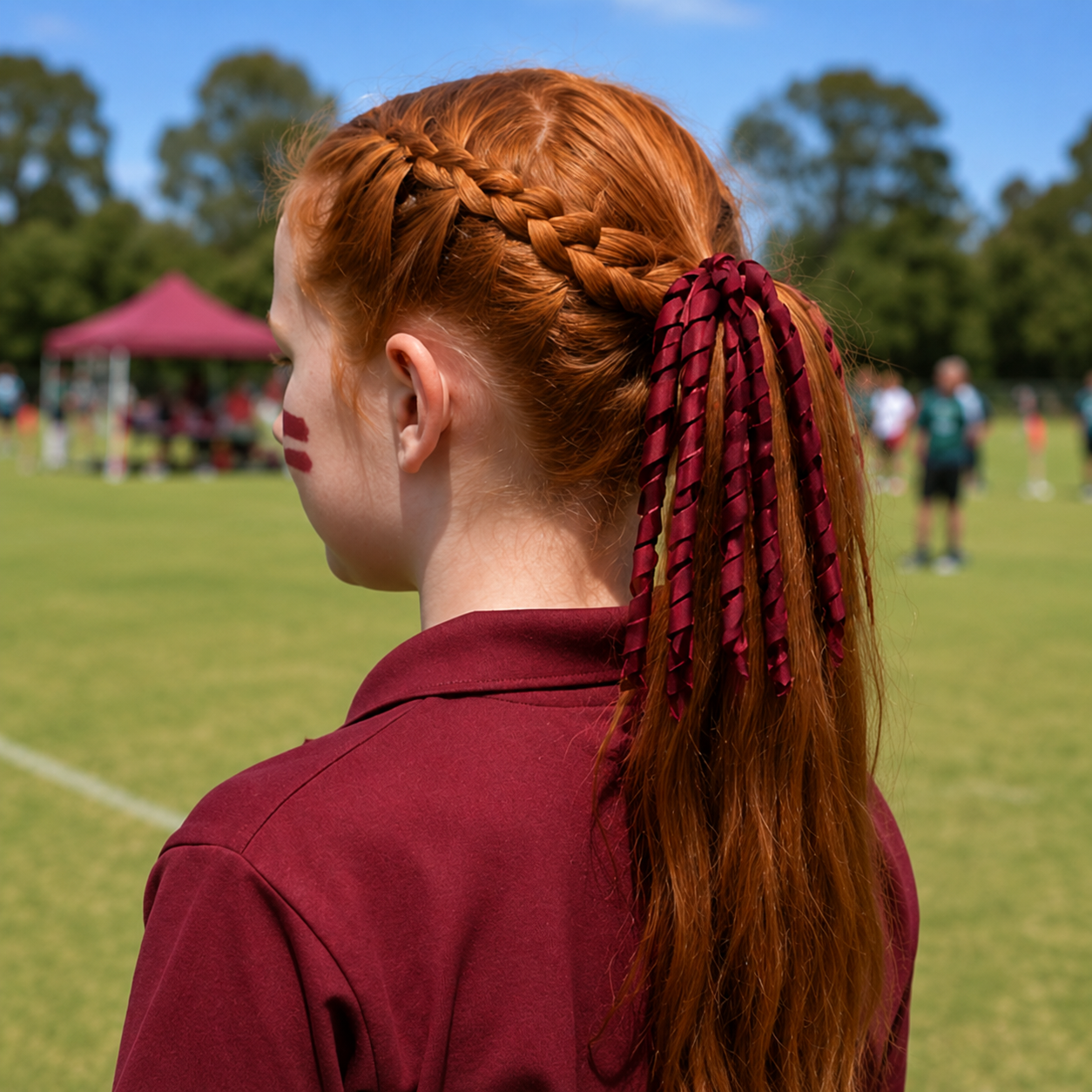 Red Curly Korker Ribbon Hair Tie - Ponytails and Fairytales