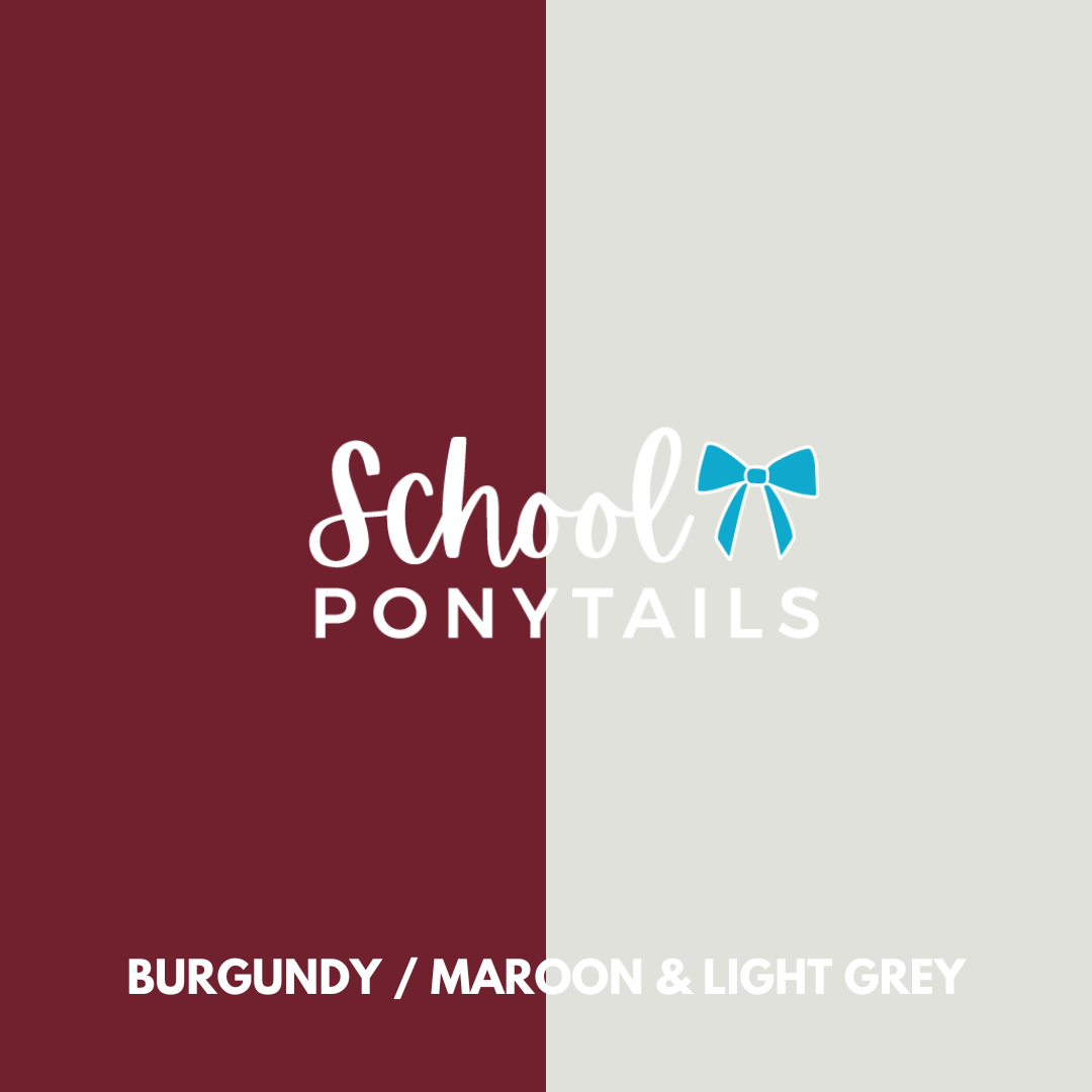 Burgundy & Light Grey Hair Accessories