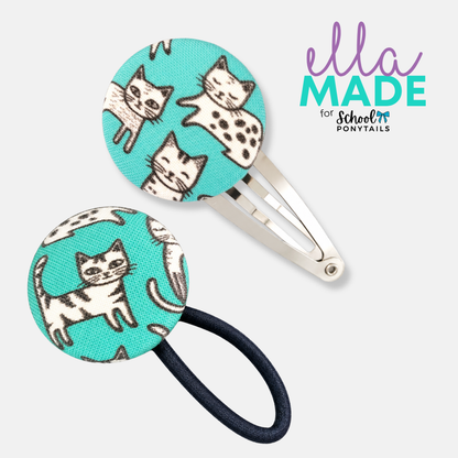Limited Edition: Cats Covered Buttons - Ponytails and Fairytales