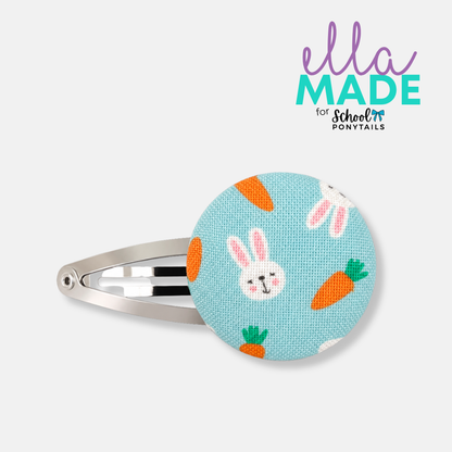 Limited Edition: Easter Bunny (Blue) Covered Buttons - Ponytails and Fairytales