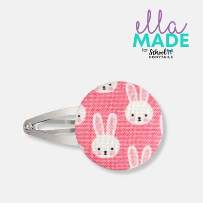 Limited Edition: Easter Bunny (Pink) Covered Buttons - Ponytails and Fairytales