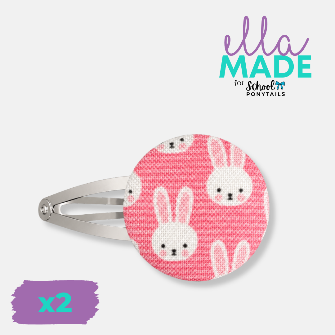 Limited Edition: Easter Bunny (Pink) Covered Buttons - Ponytails and Fairytales