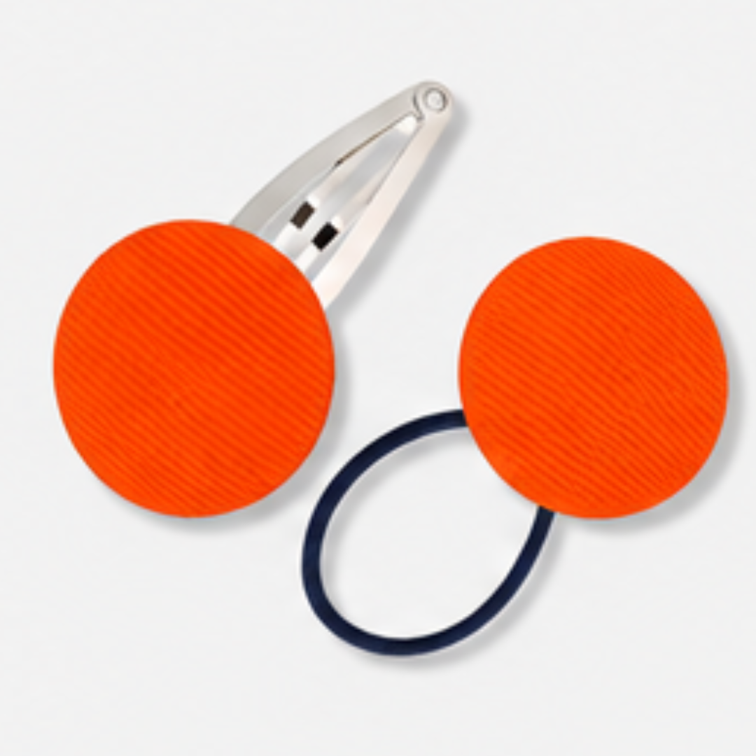 Covered Buttons: Solid Colours - Orange - Ponytails and Fairytales