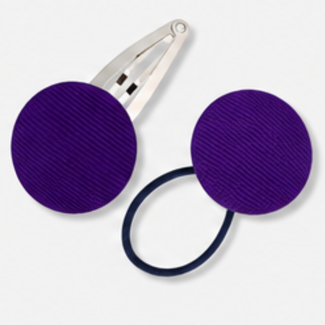 Covered Buttons: Solid Colours - Purple - Ponytails and Fairytales