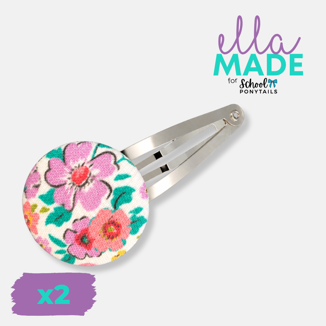 Limited Edition: Ditsy Floral Covered Buttons - Ponytails and Fairytales