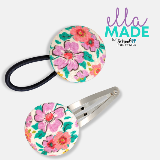 Limited Edition: Ditsy Floral Covered Buttons - Ponytails and Fairytales