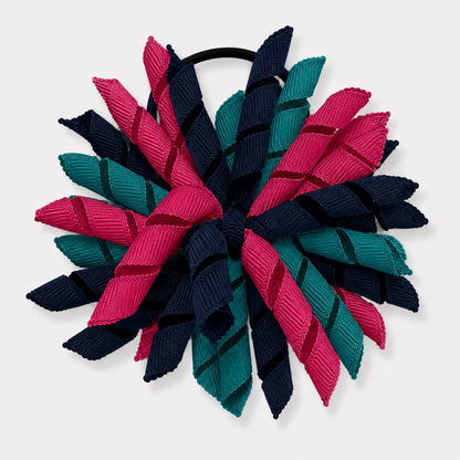 Hot Pink & Peacock Green & Navy Hair Accessories