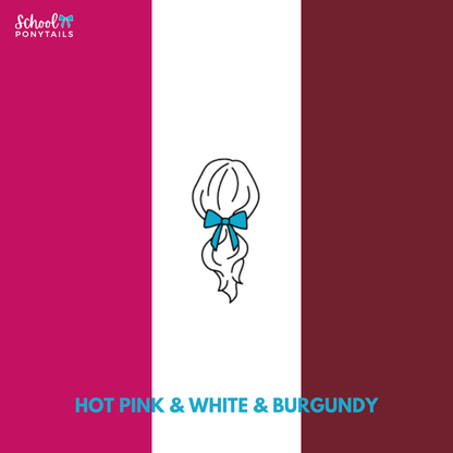 Burgundy & Hot Pink & White Hair Accessories