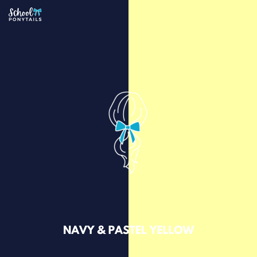 Navy & Pastel Yellow Hair Accessories