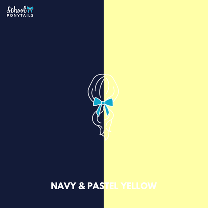 Navy & Pastel Yellow Hair Accessories