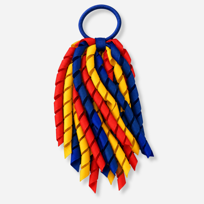 Long Curly Korker Ribbon Hair Tie - Multi Colour