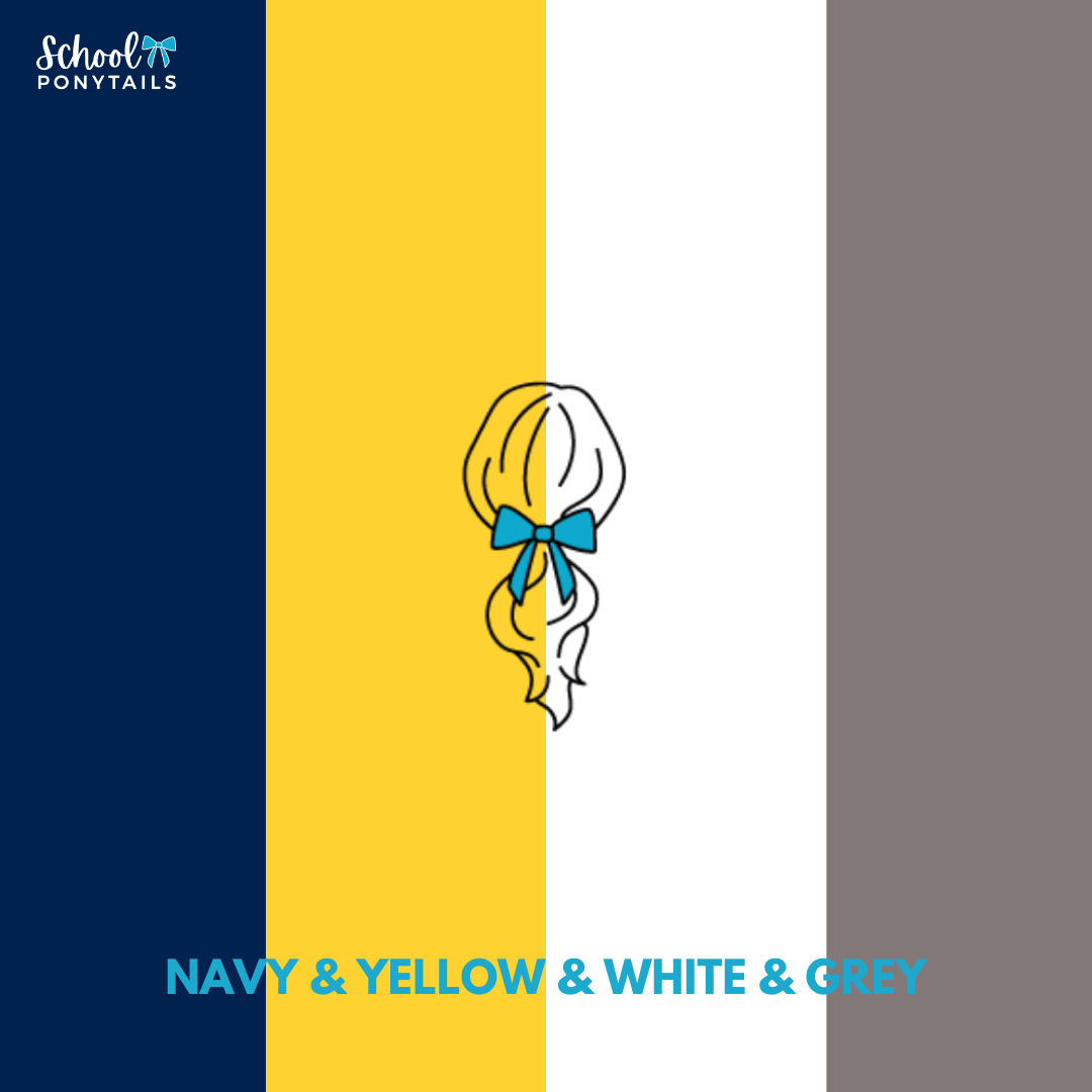 Navy & Yellow & Grey & White Hair Accessories