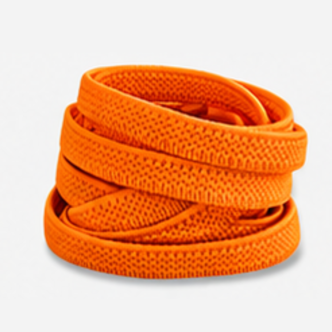 No Tie Elastic Shoelaces - Orange - Ponytails and Fairytales