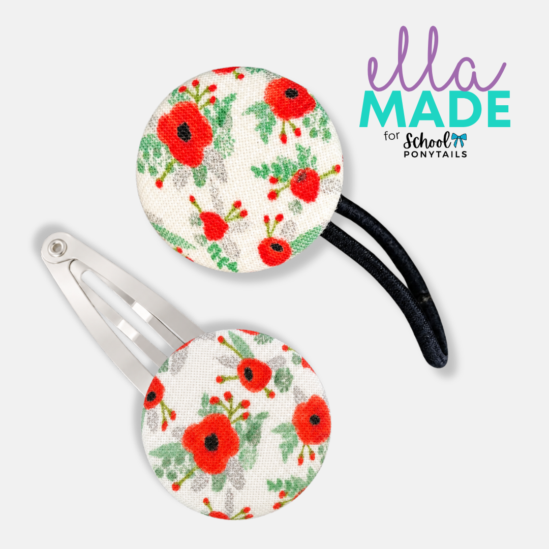 Limited Edition: Remembrance Poppies Covered Buttons - Ponytails and Fairytales