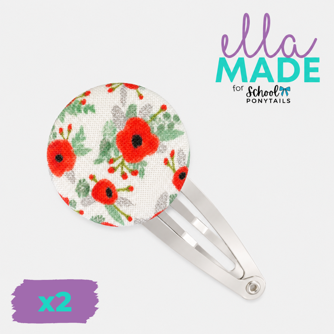 Limited Edition: Remembrance Poppies Covered Buttons - Ponytails and Fairytales