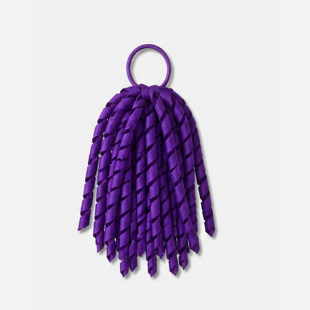 Purple Curly Korker Ribbon Hair Tie