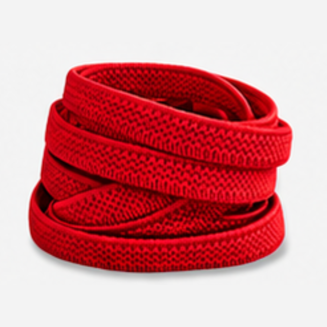 No Tie Elastic Shoelaces - Red - Ponytails and Fairytales