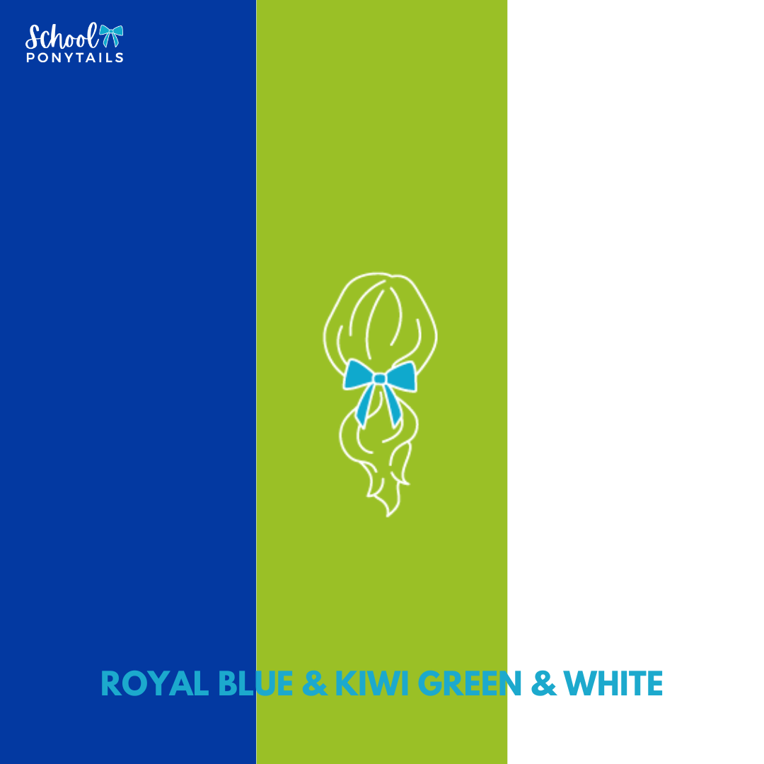 Kiwi Green & Royal Blue & White Hair Accessories