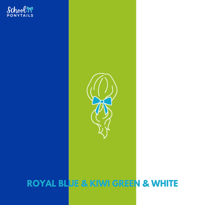 Kiwi Green & Royal Blue & White Hair Accessories
