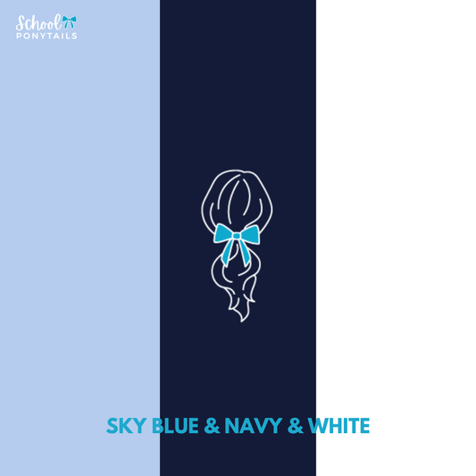 Sky Blue & Navy & White Hair Accessories