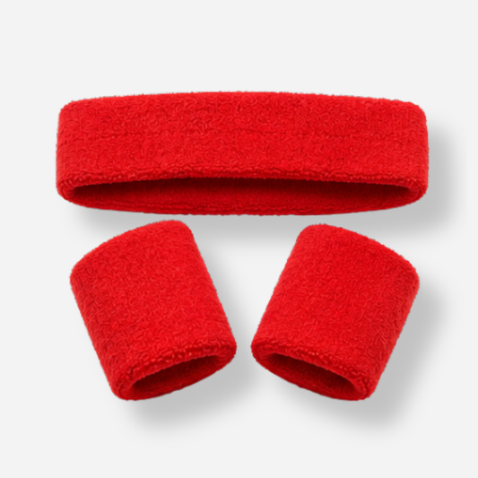 Red Sweat Band Set (3pc) - Ponytails and Fairytales
